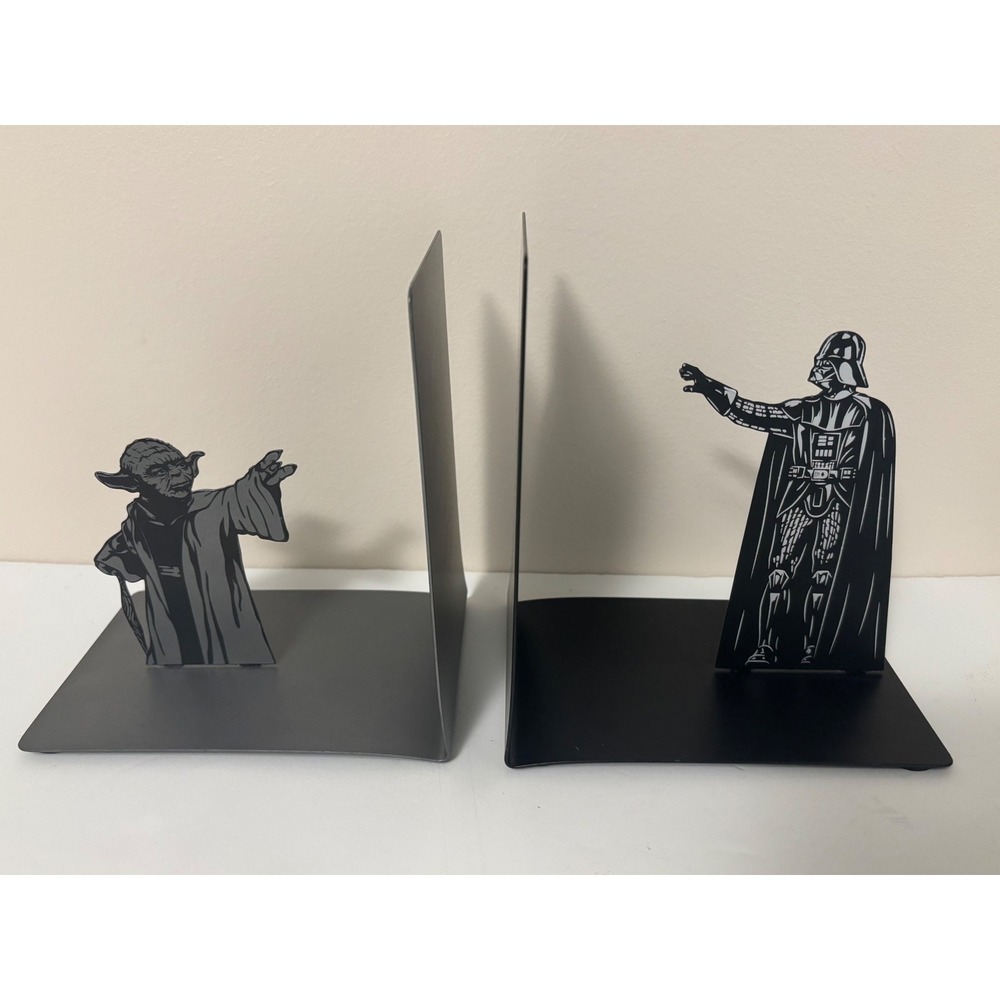 Hallmark Star Wars Metal Bookends Yoda and Darth Vader Black Grey Set SHP4106